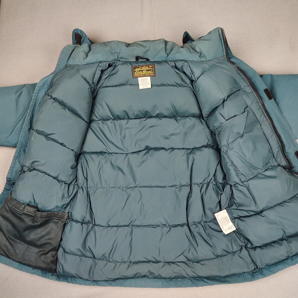 Vintage Eddie Bauer Goose Down Parka Mens Medium Forest‎ Green Hooded Coat USA - Picture 11 of 14